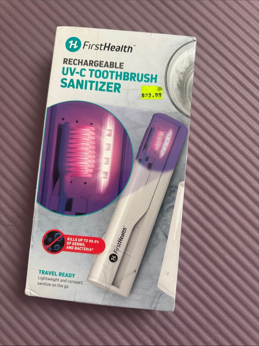 Rechargeable UV-C Toothbrush Sanitizer - White